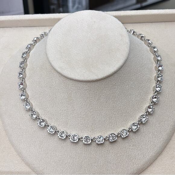D'Orlan Jewelry - D'Orlan Rhodium Plated Necklace with Swarovski Crystals 16-18" Length